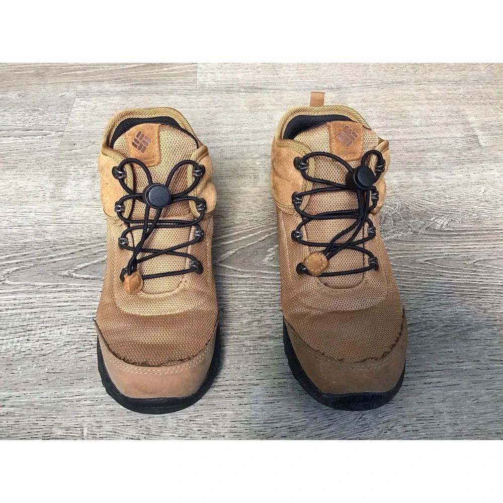 Columbia Kids Size 6 Youth Fairbanks Tan Mid Boots Shoes Waterproof BY7333-286